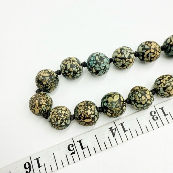 ANTIQUE TRIBAL AFGHANISTANMOSAIC GRADUATED BEAD NECKLACE - Picture 8 of 9